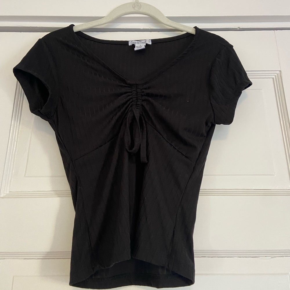 black tied short sleeve